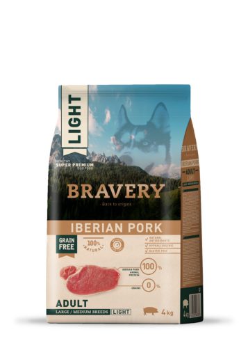 Bravery Iberian Pork LIGHT Adult Large/Medium Breeds 4 kg kutyatáp