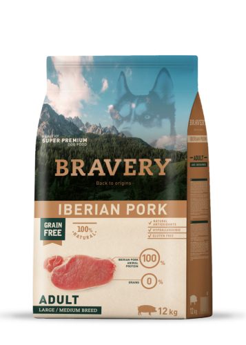 Bravery Iberian Pork Adult Large/Medium Breeds 12 kg kutyatáp