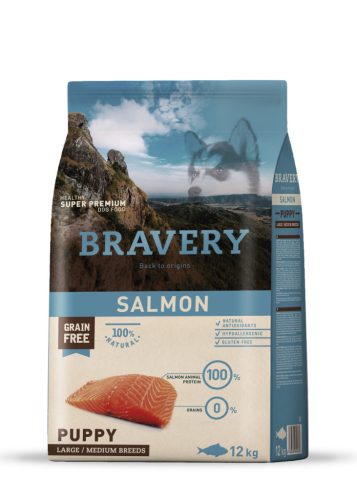 Bravery Puppy Salmon Large/Medium Breeds 12kg kutyatáp