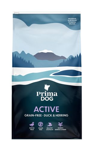 PrimaDog Active Grain Free Adult All Breeds Duck Herring száraz kutyatáp 10kg