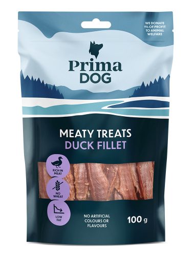 PrimaDog kutya jutalomfalat kacsafilé 100g
