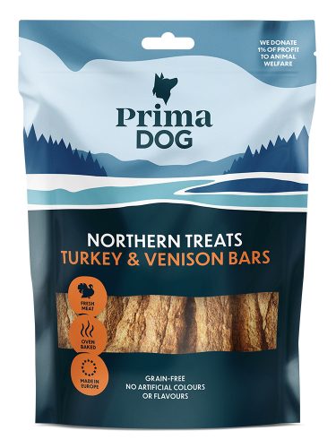 PrimaDog kutya jutalomfalat pulyka szarvas 80g