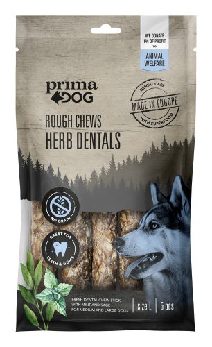 PrimaDog kutya fogtisztító L gyógynövényekkel 15 cm, 175g