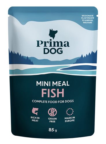 PrimaDog Mini Meal Hal szószban Alutasakos nedves kutyatáp 85 g