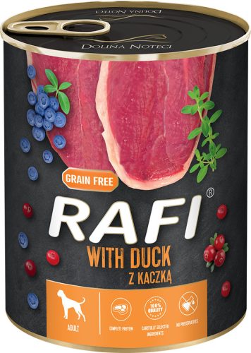 RAFI kutya pástétom kacsa vörös- és kék áfonyával konzerv 800g