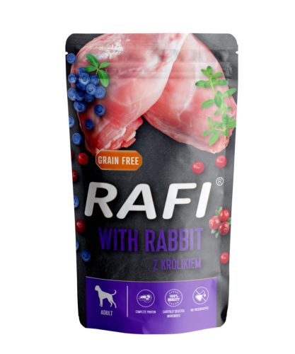 RAFI kutya pástétom nyúl, vörös- és kékáfonya tasak 500g