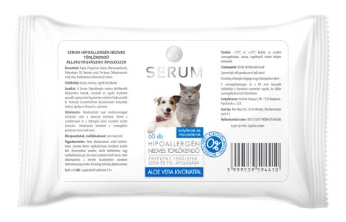 SERUM Hypoallergén nedves törlőkendő 60 db - Aloe Vera
