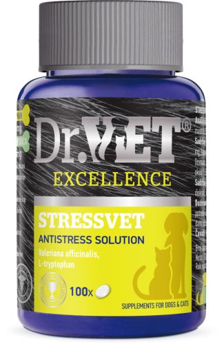 Dr. Vet Stressvet táplálékiegészítő kutyáknak és macskáknak STRESSZOLDÓ 100 db