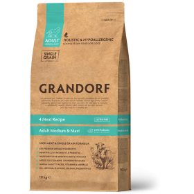   GRANDORF 4 Meat and Brown Rice Adult Medium and Maxi 10 Kg száraz kutyatáp