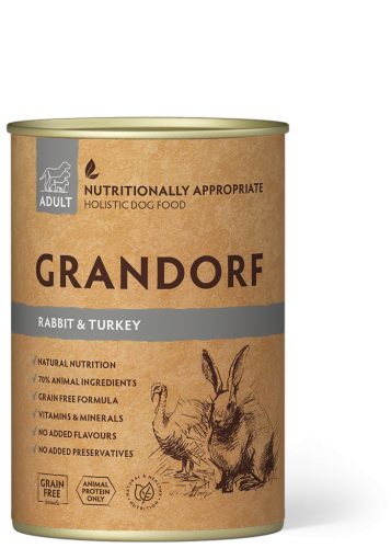 GRANDORF Rabbit and Sweet Potato Adult 400g konzerv kutyatáp