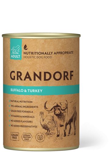 GRANDORF Buffalo and Sweet Potato Adult 400g konzerv kutyatáp