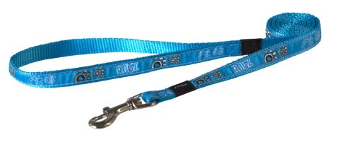 Rogz FANCY DRESS póráz XL 1,2 m Türkiz tappancsmintás