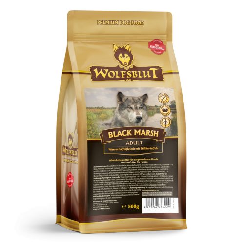 Wolfsblut Black Marsh Adult Vízibivaly Édesburgonyával száraz kutyatáp 500g